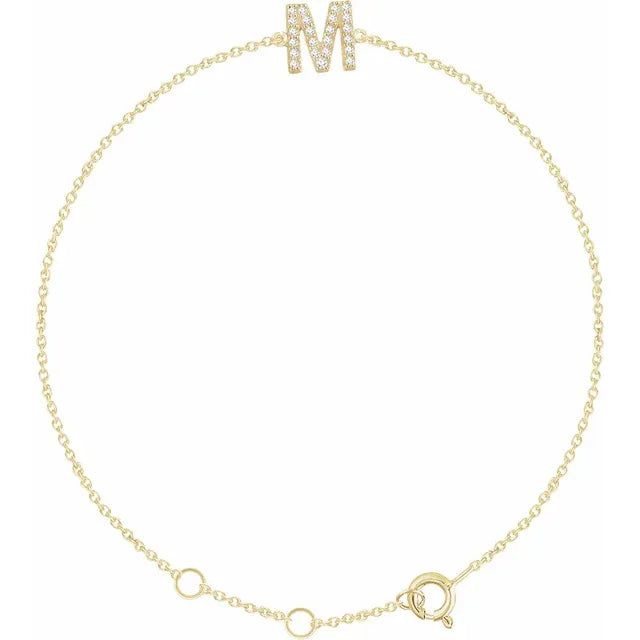 Initial Diamond Chain Bracelet