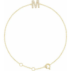 Initial Diamond Chain Bracelet