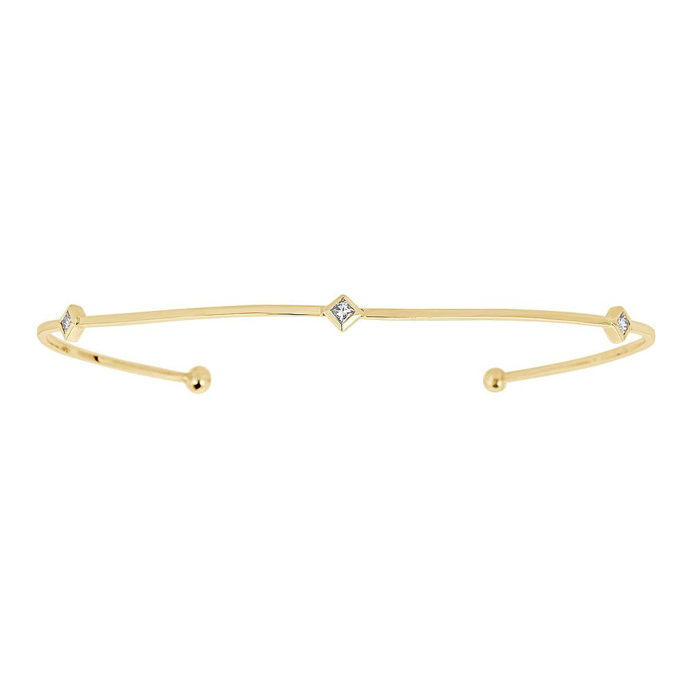 Princess Cut Diamond Cuff Bracelet