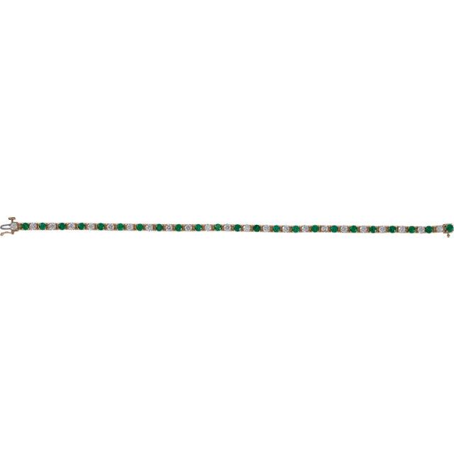 Emerald and Diamond Tennis Bracelet