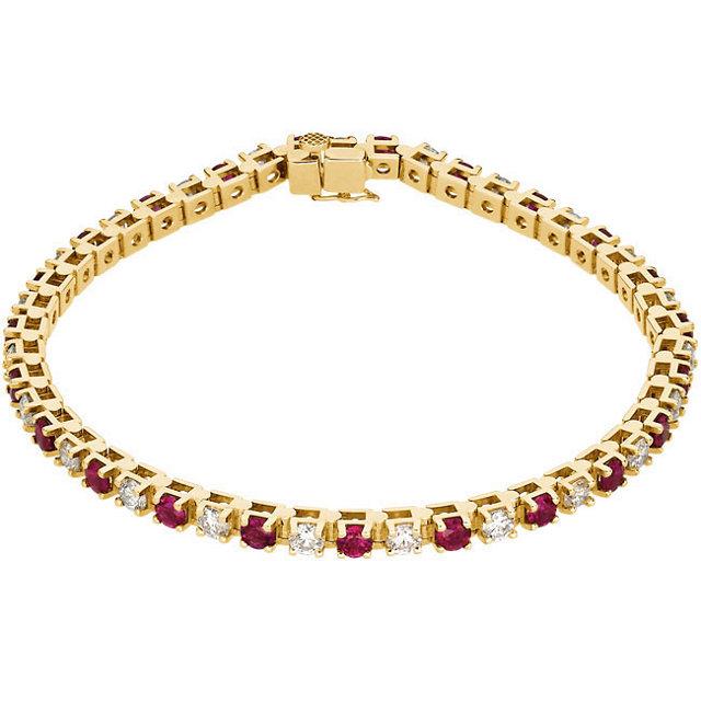 Ruby and Diamond Tennis Bracelet