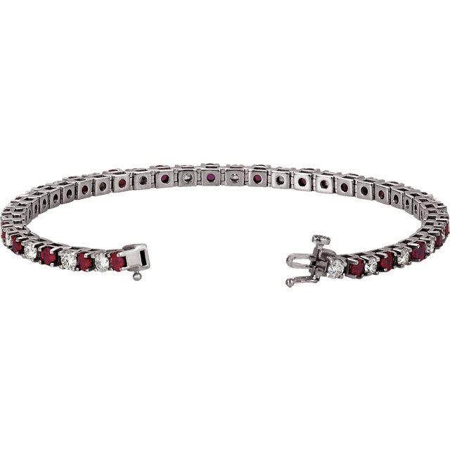 Ruby and Diamond Tennis Bracelet