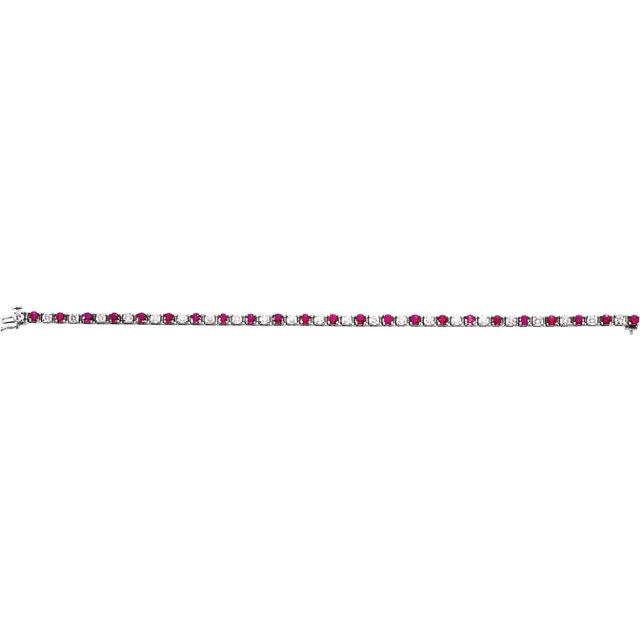 Ruby and Diamond Tennis Bracelet