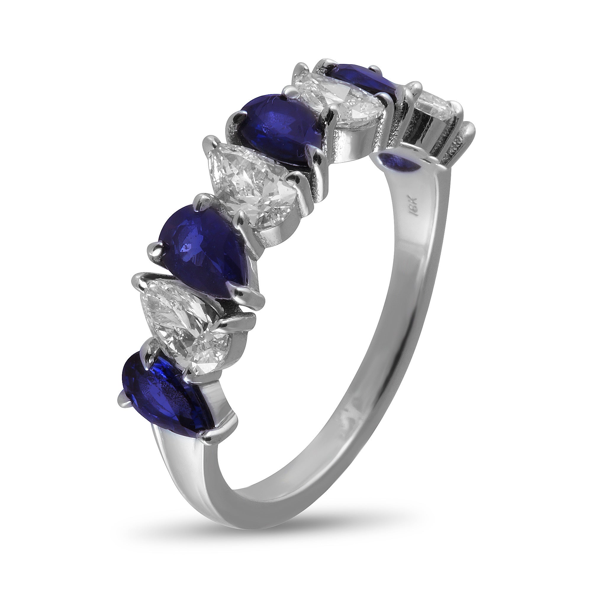 Blue Pear Shaped Sapphires and Diamond Ring Secondary image