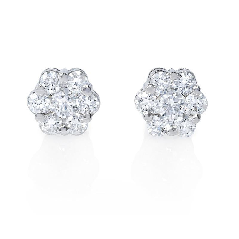 Cluster Diamond Stud Earrings Secondary image