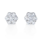 Cluster Diamond Stud Earrings
