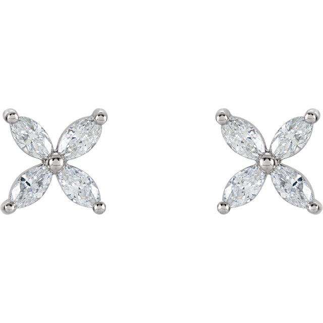 Marquise Diamond Cluster Earrings