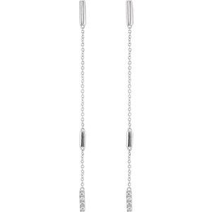 Pave Set Bar and Chain Earrings
