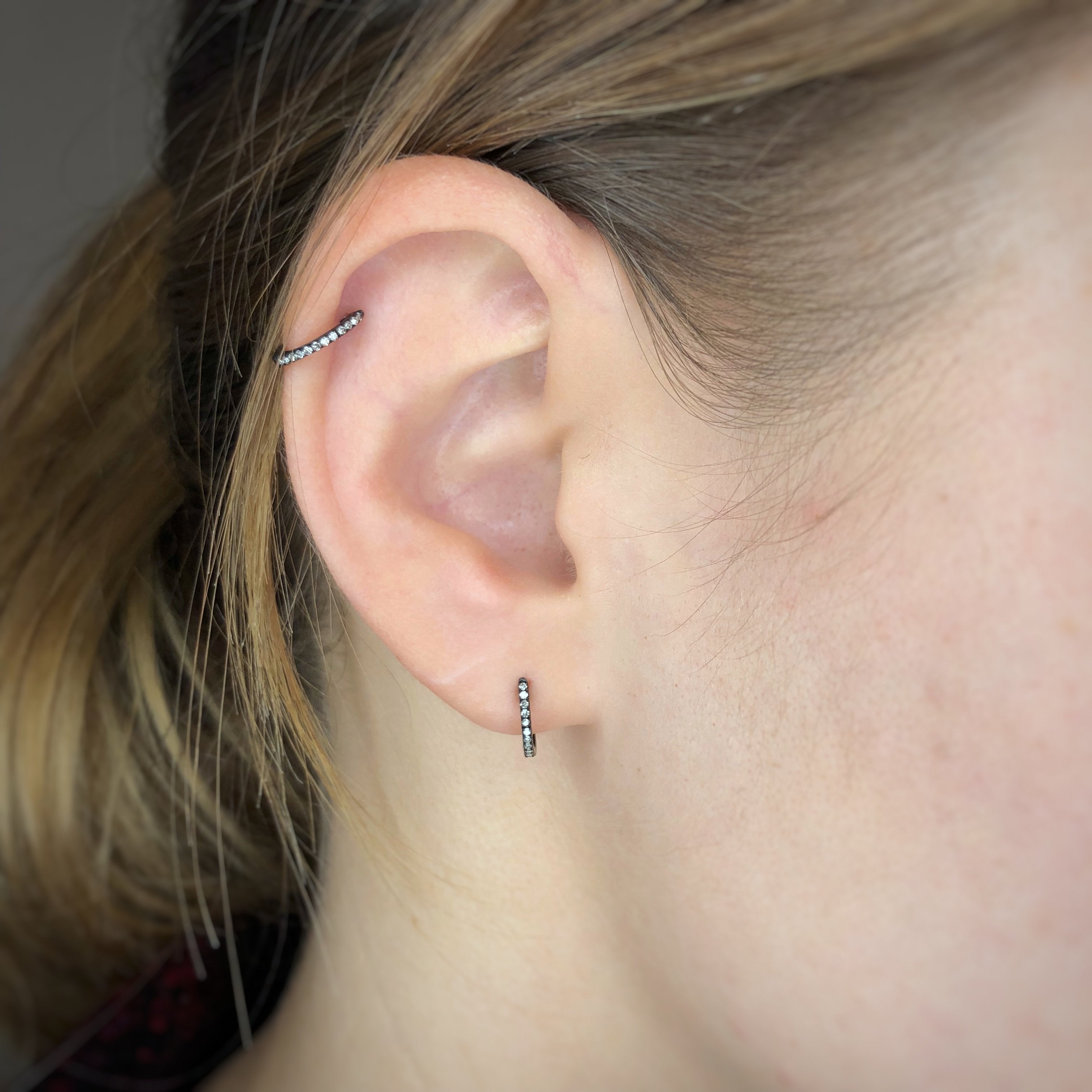 Pave Diamond Huggie Earrings