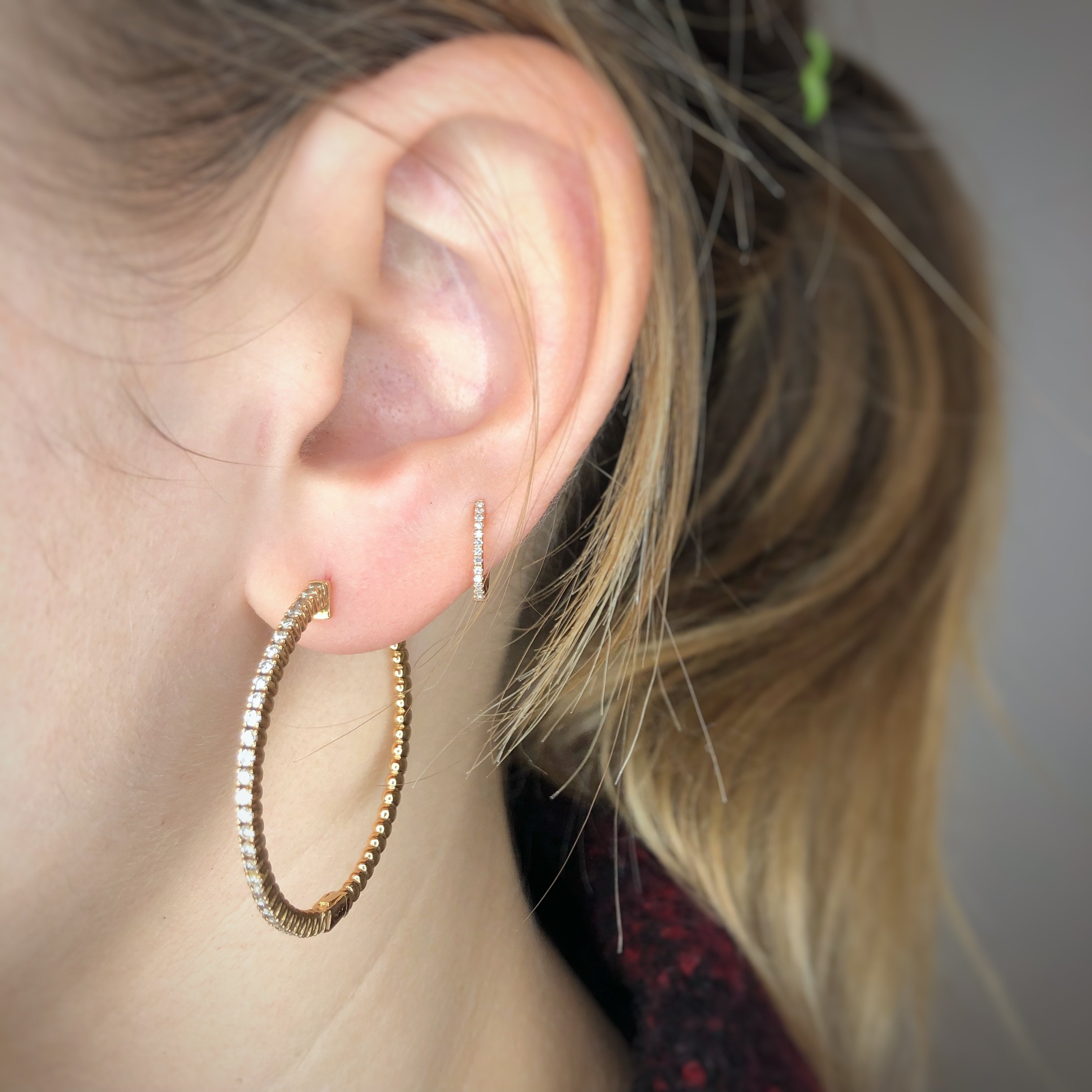 Pave Diamond Huggie Earrings