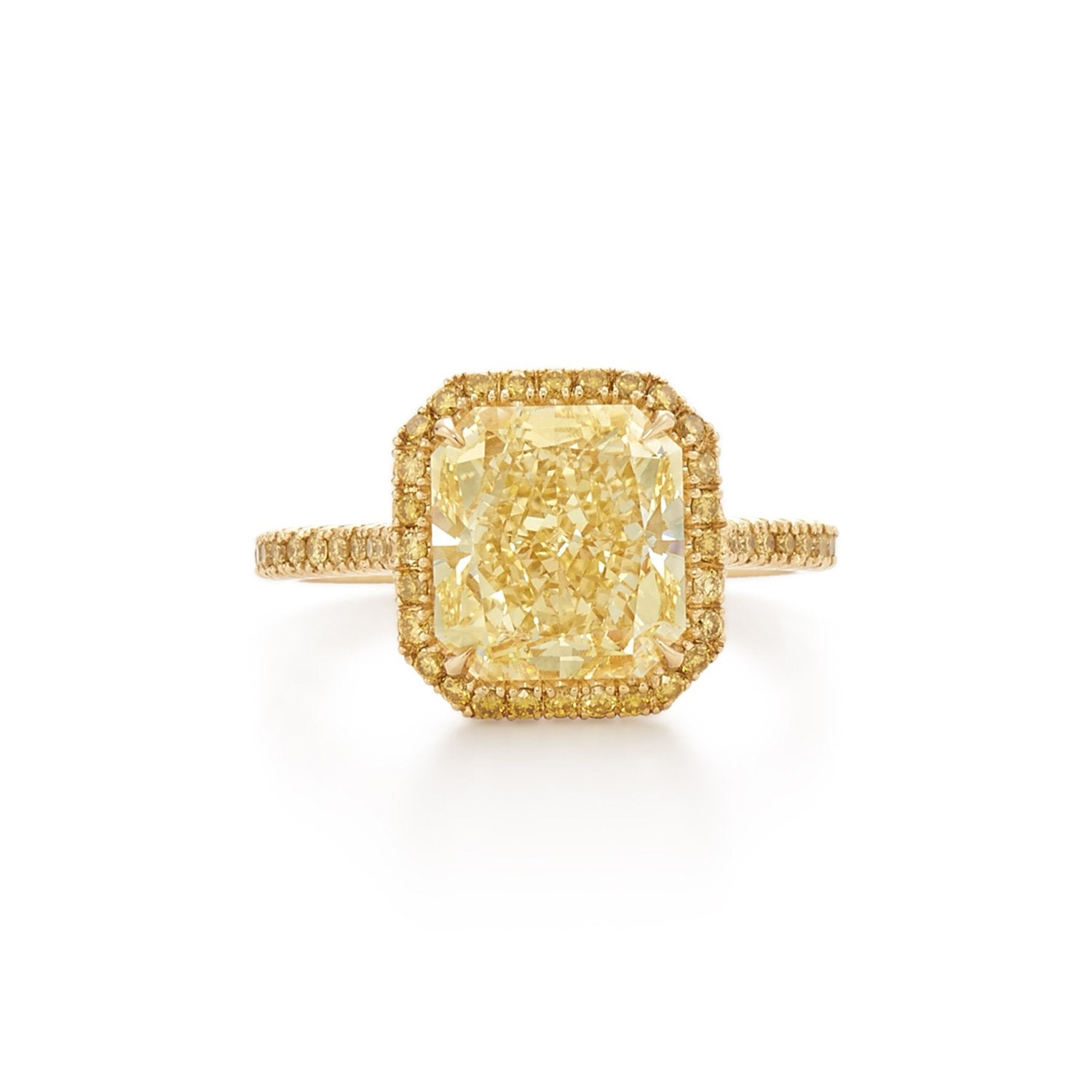 Pave Yellow Diamond Engagement Ring Main image