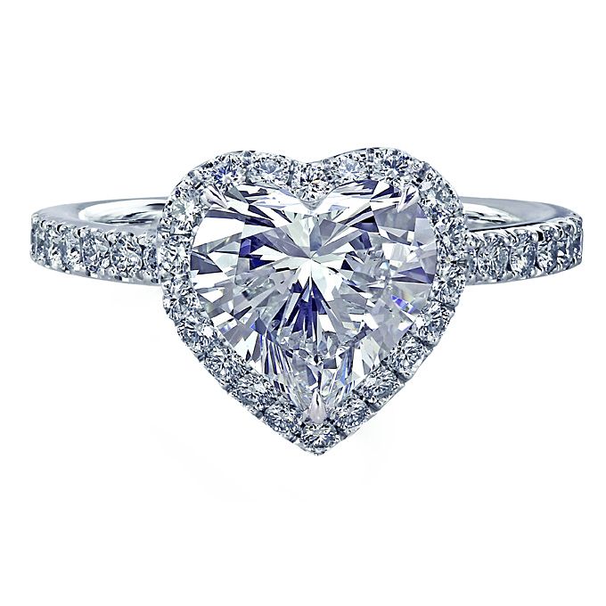 Heart Shape Pave Diamond Engagement Ring Main image