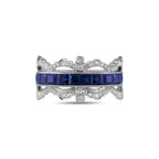 Sapphires and Diamonds Crown Ring