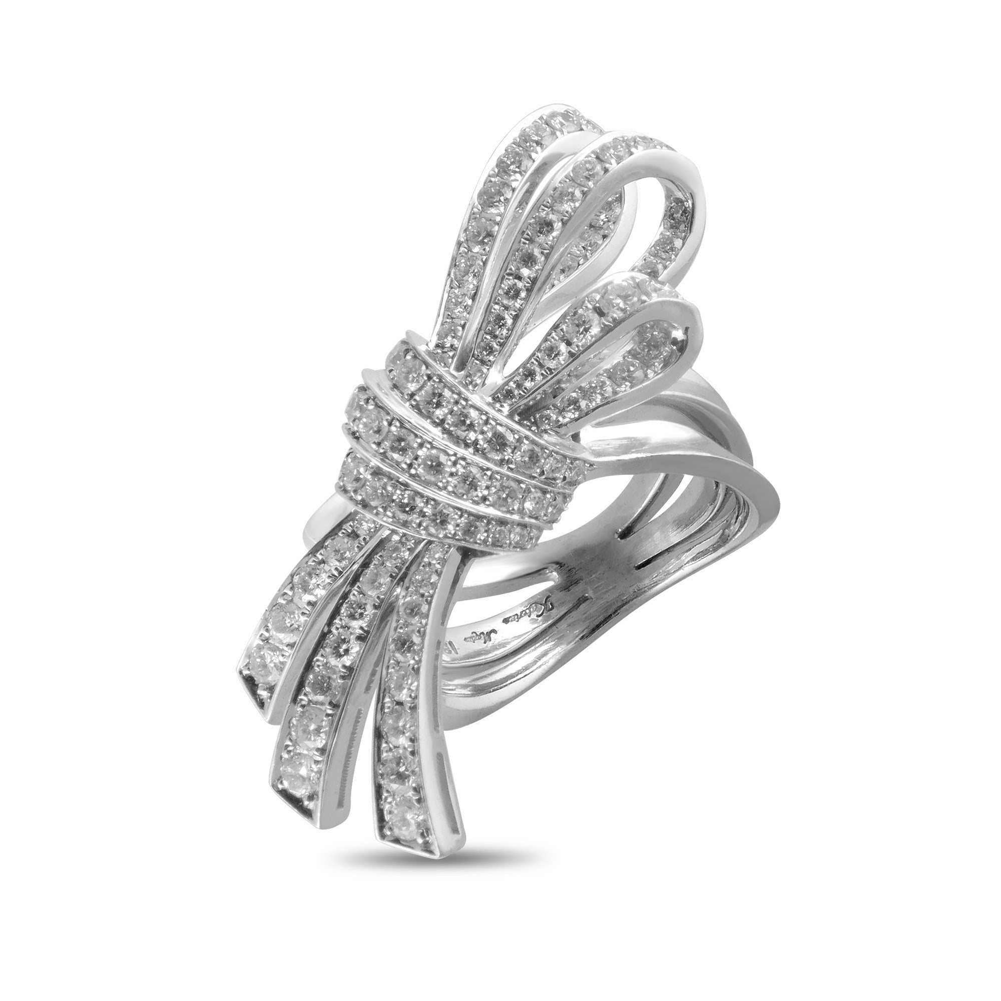 Bowtie White Gold and Diamond Rings Secondary image