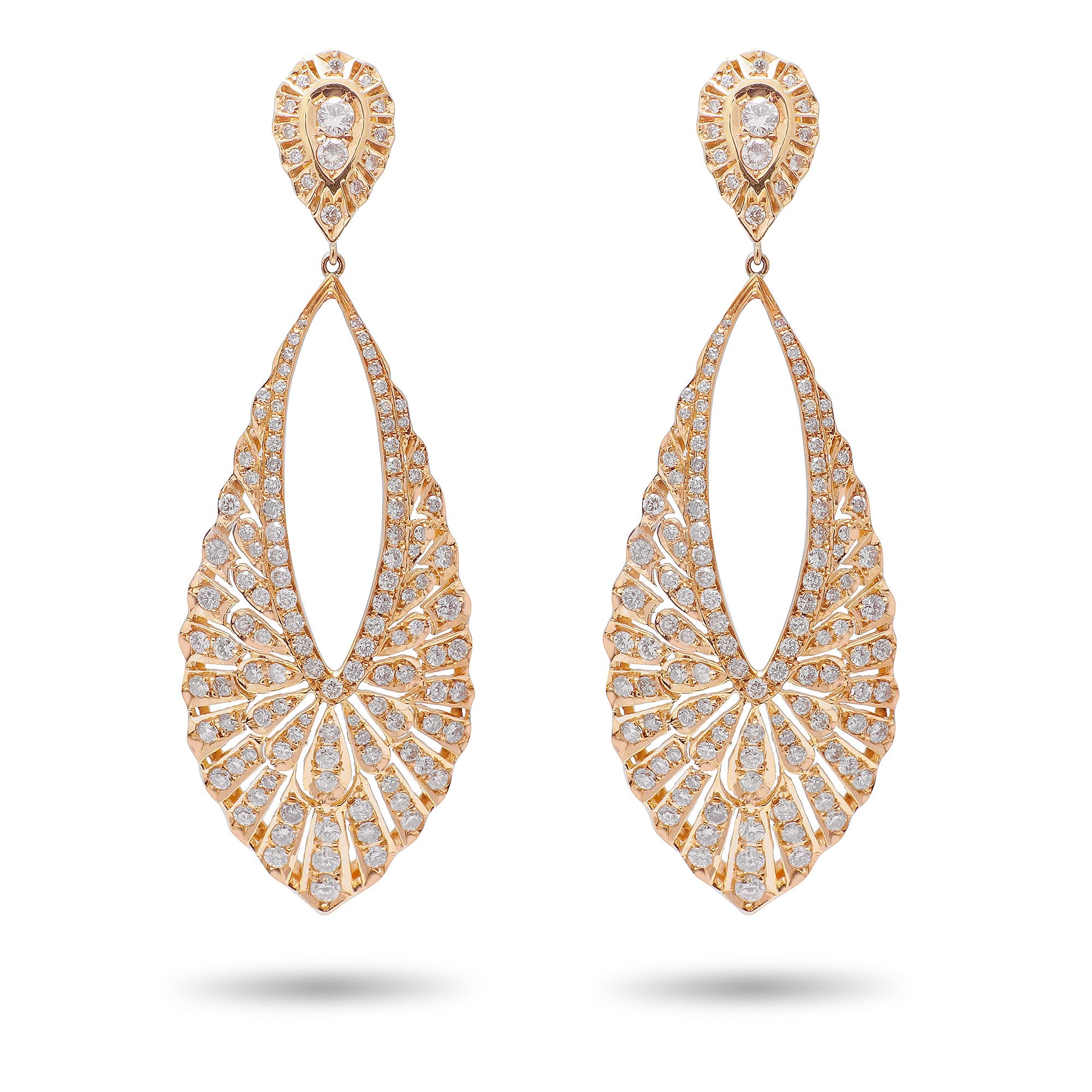 Rose Gold and Diamonds Teardrop Earrings Main image