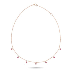 Bezel Set Garland Ruby Necklace