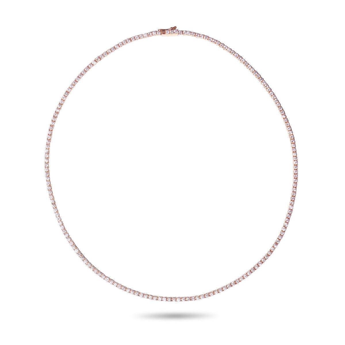 Rose Gold Tennis Necklace