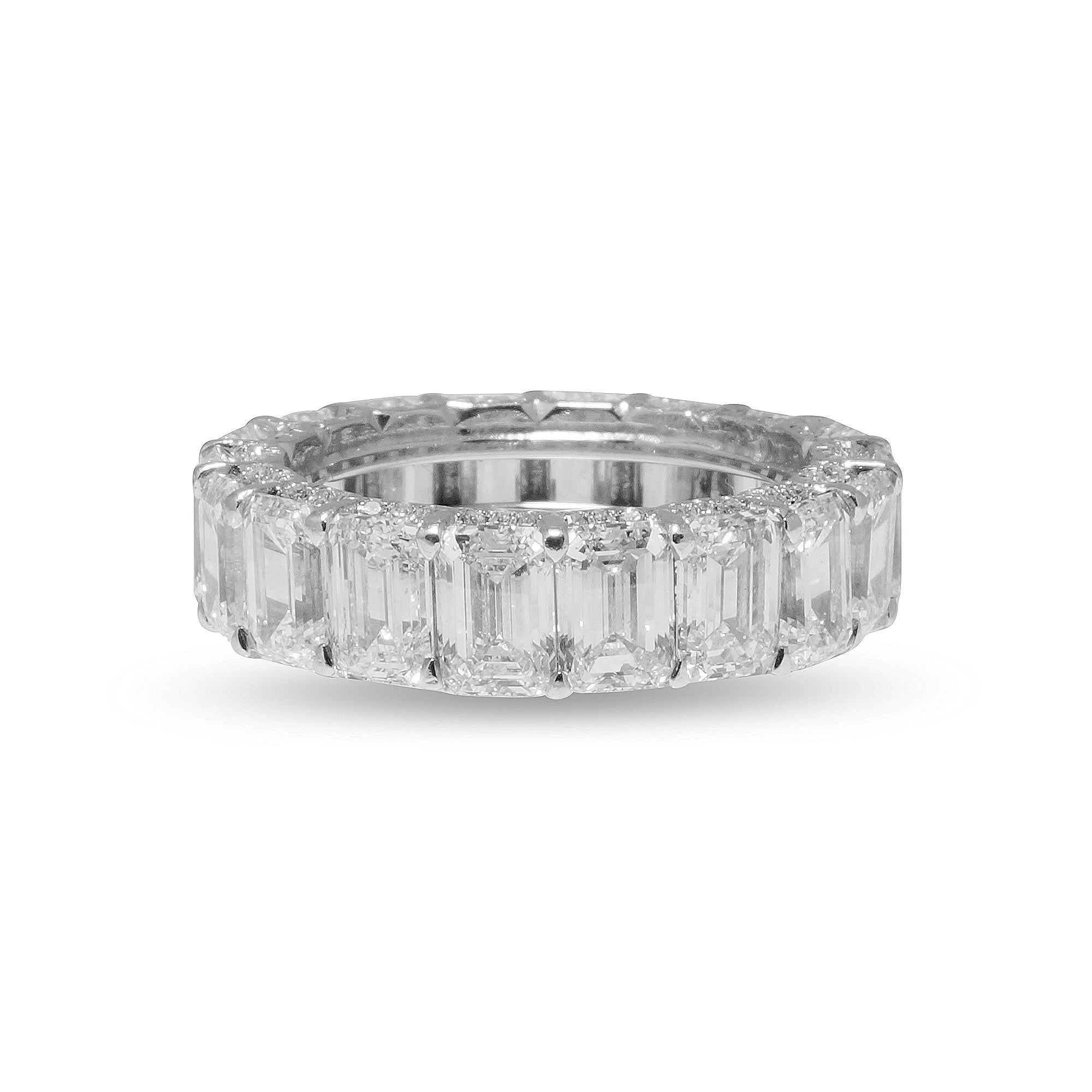 Platinum Emerald Cut Eternity Band Main image