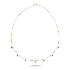 Bezel Set Garland Emerald Necklace