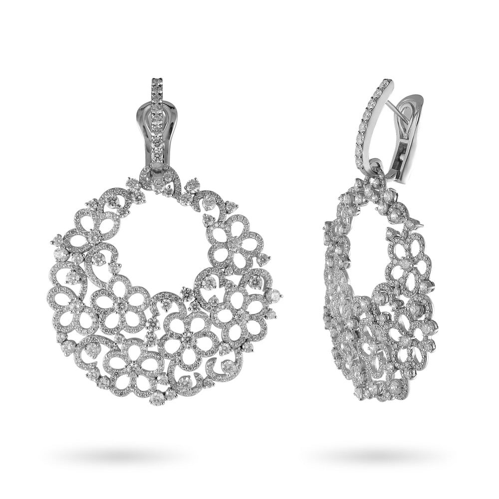 Diamond Drop Hoop Earrings Secondary image