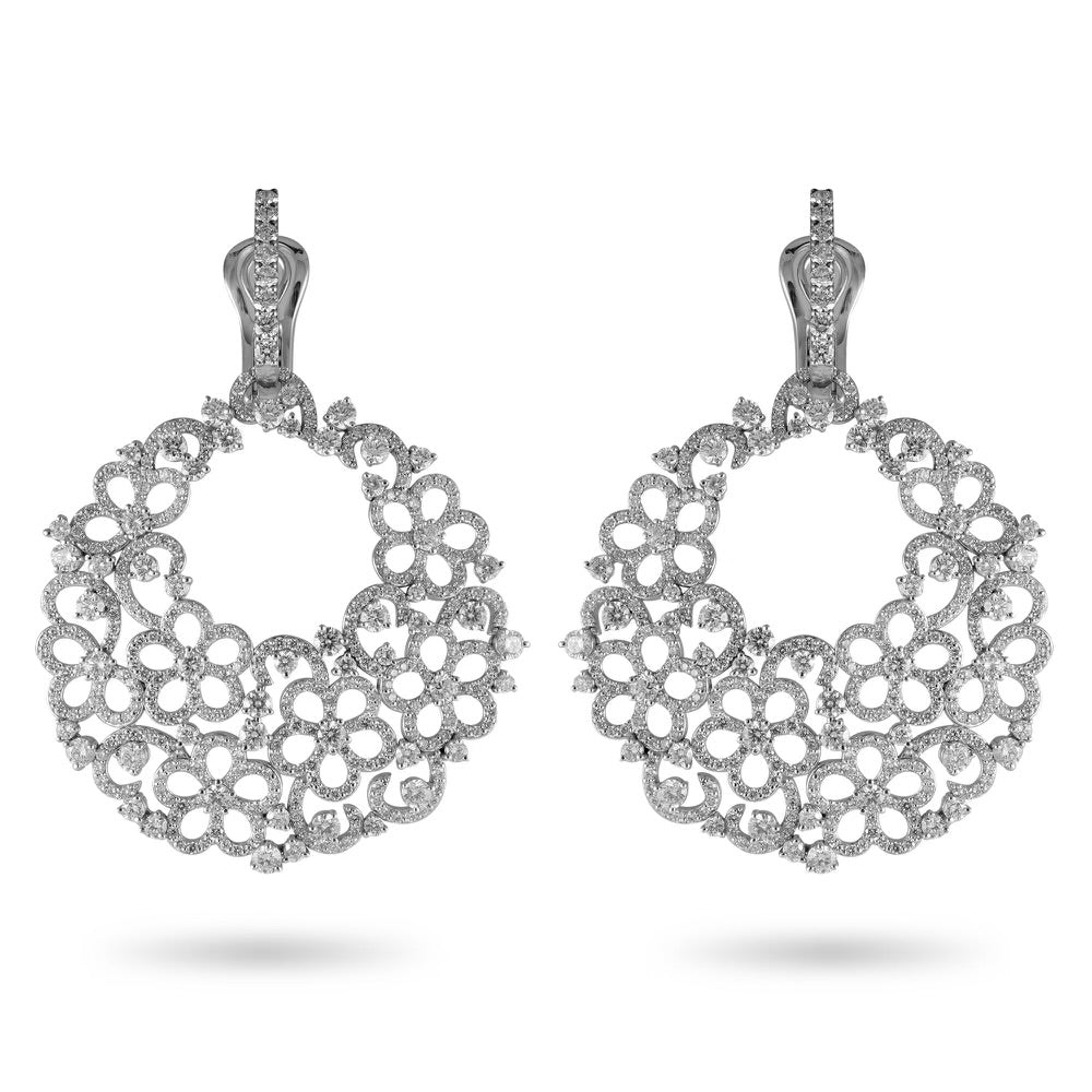 Diamond Drop Hoop Earrings Main image