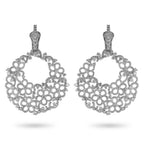 Diamond Drop Hoop Earrings
