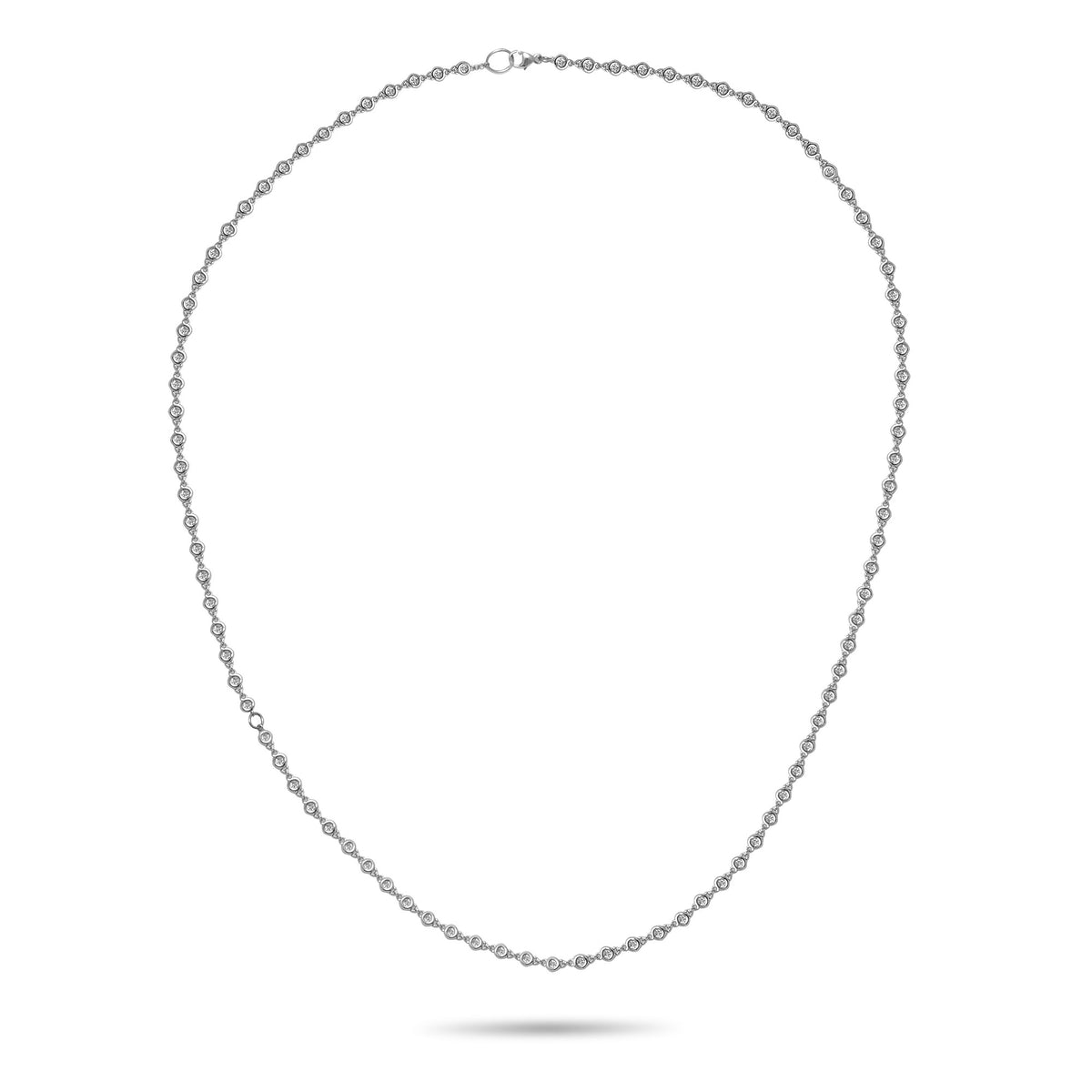 Bezel Set Station Diamond Necklace