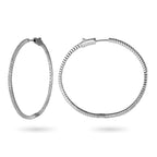 Thin Diamond Hoop Earrings