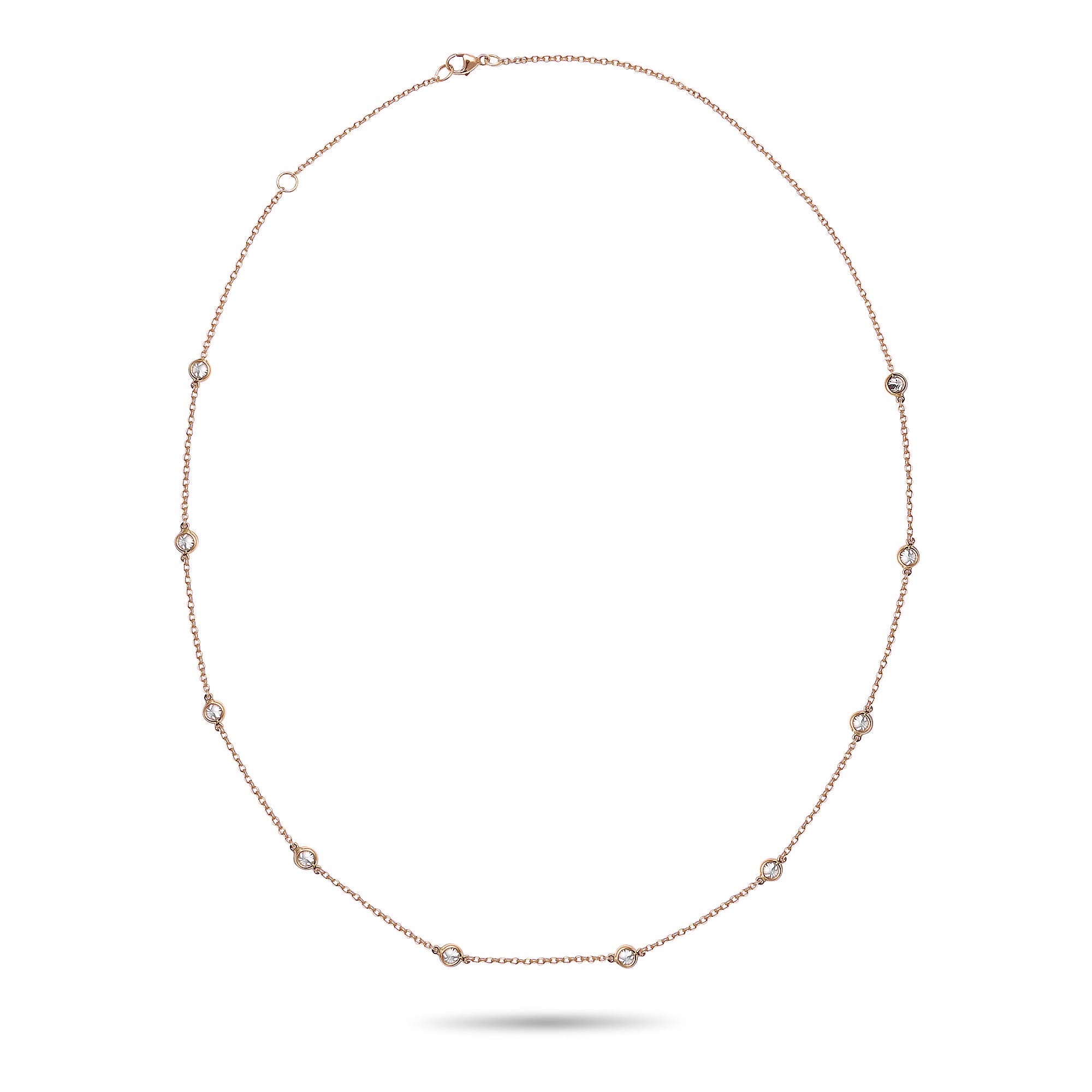 Yellow Gold Bezel Set Diamond Necklace Main image