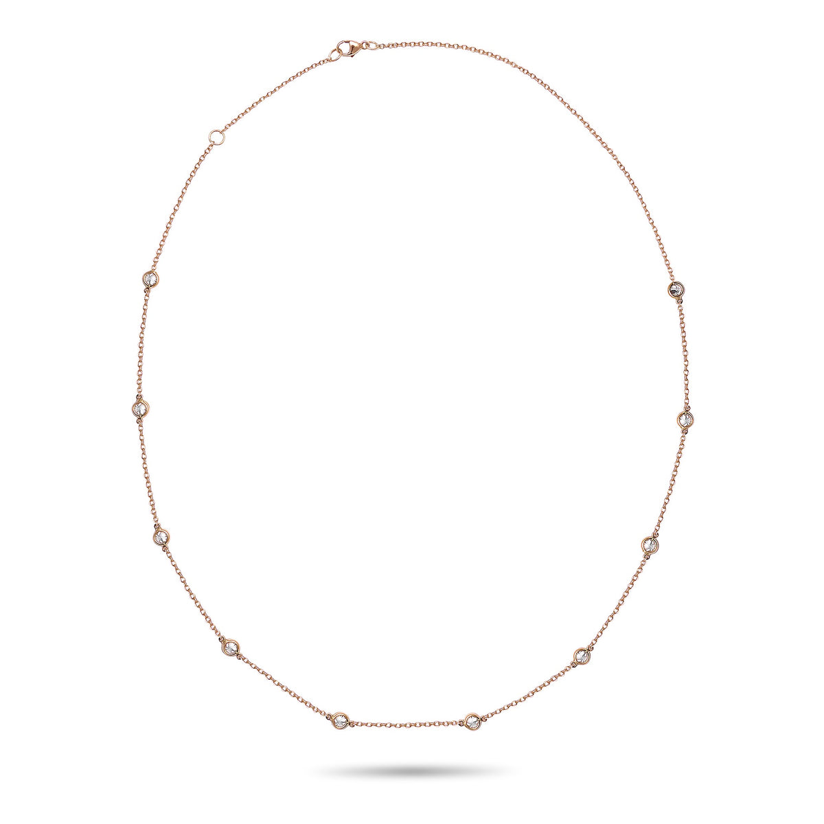 Yellow Gold Bezel Set Diamond Necklace