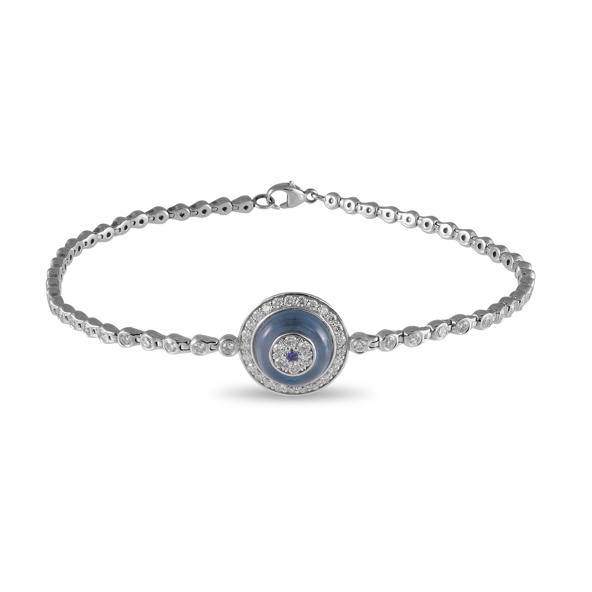 Single Evil Eye Bracelet with Diamonds Secondary image