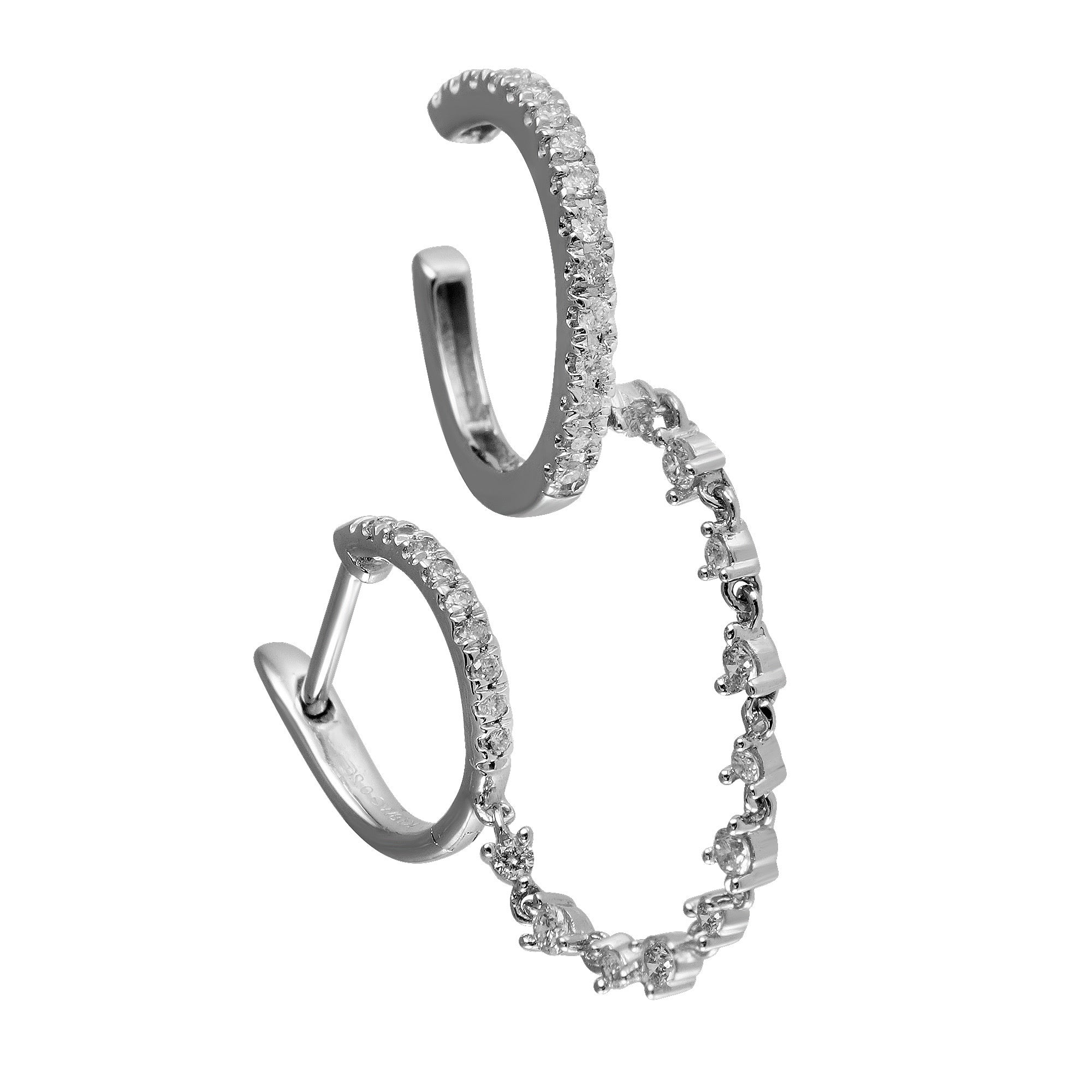 White Gold Dangle Cuff Earring Secondary image