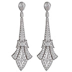 Art Deco Style Dangle Earrings with Diamonds