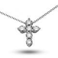 Round Diamond Cross Pendant - Small