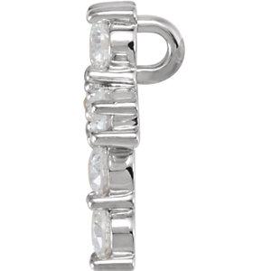Round Diamond Cross Pendant - Small