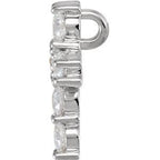 Round Diamond Cross Pendant - Small