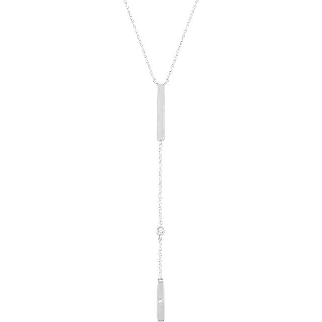Engravable Bar and Chain "Y" Necklace