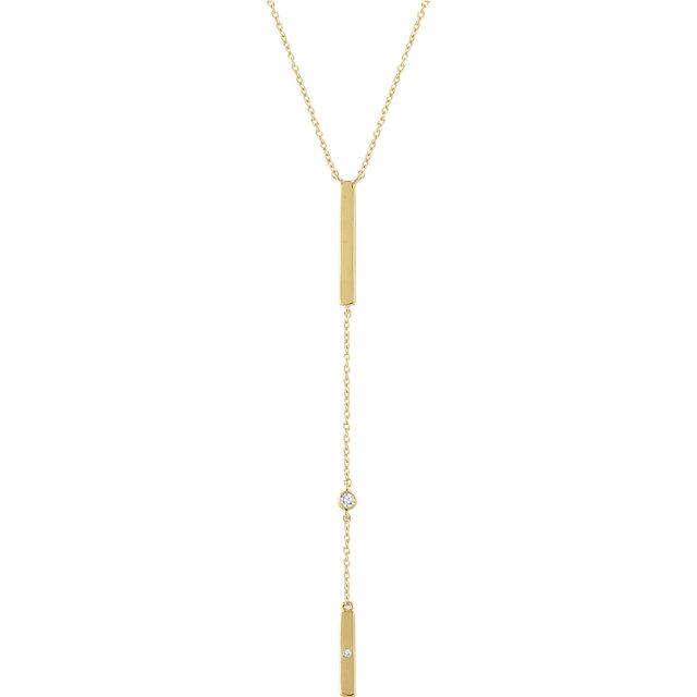 Engravable Bar and Chain "Y" Necklace