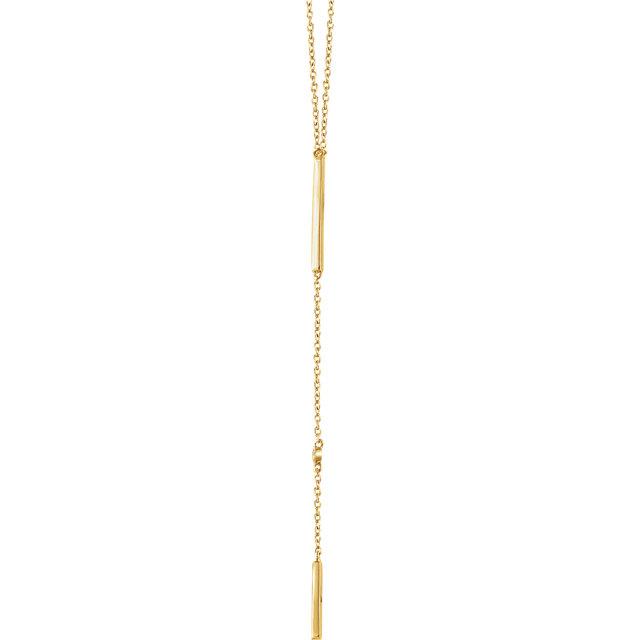 Engravable Bar and Chain "Y" Necklace