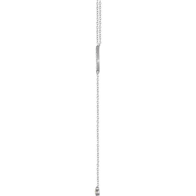 Pave Diamond Bar and Chain "Y" Necklace