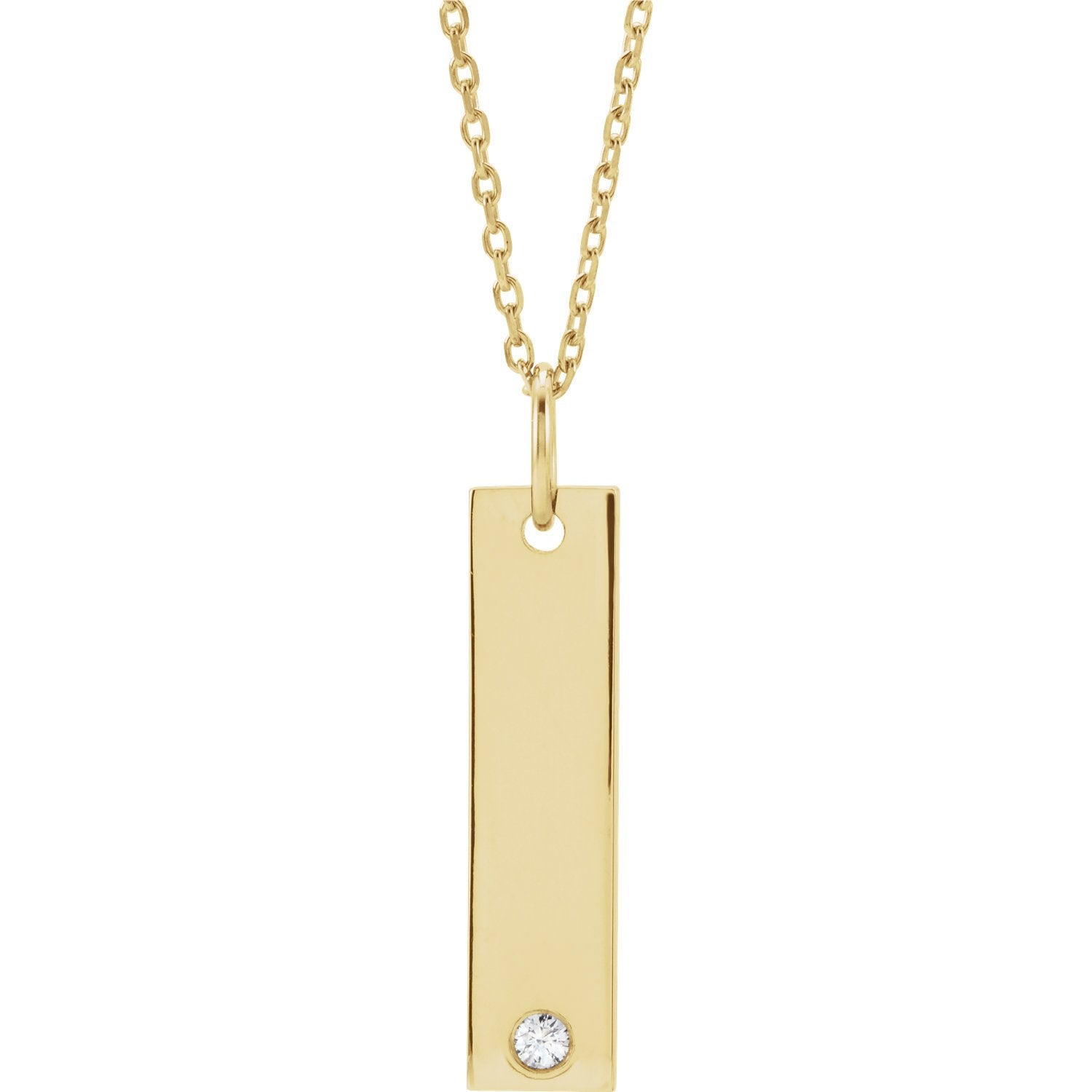 Engravable Bar Pendant with Diamonds
