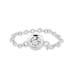 Solitaire Diamond Chain Ring