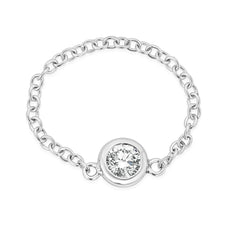 Solitaire Diamond Chain Ring