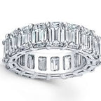 Classic 5.7 carats Total Emerald Cut Diamond Eternity Ring