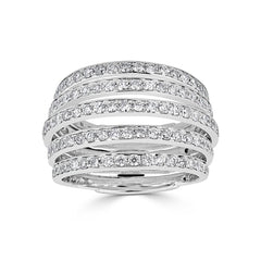 5 Row Pave Diamond Ring