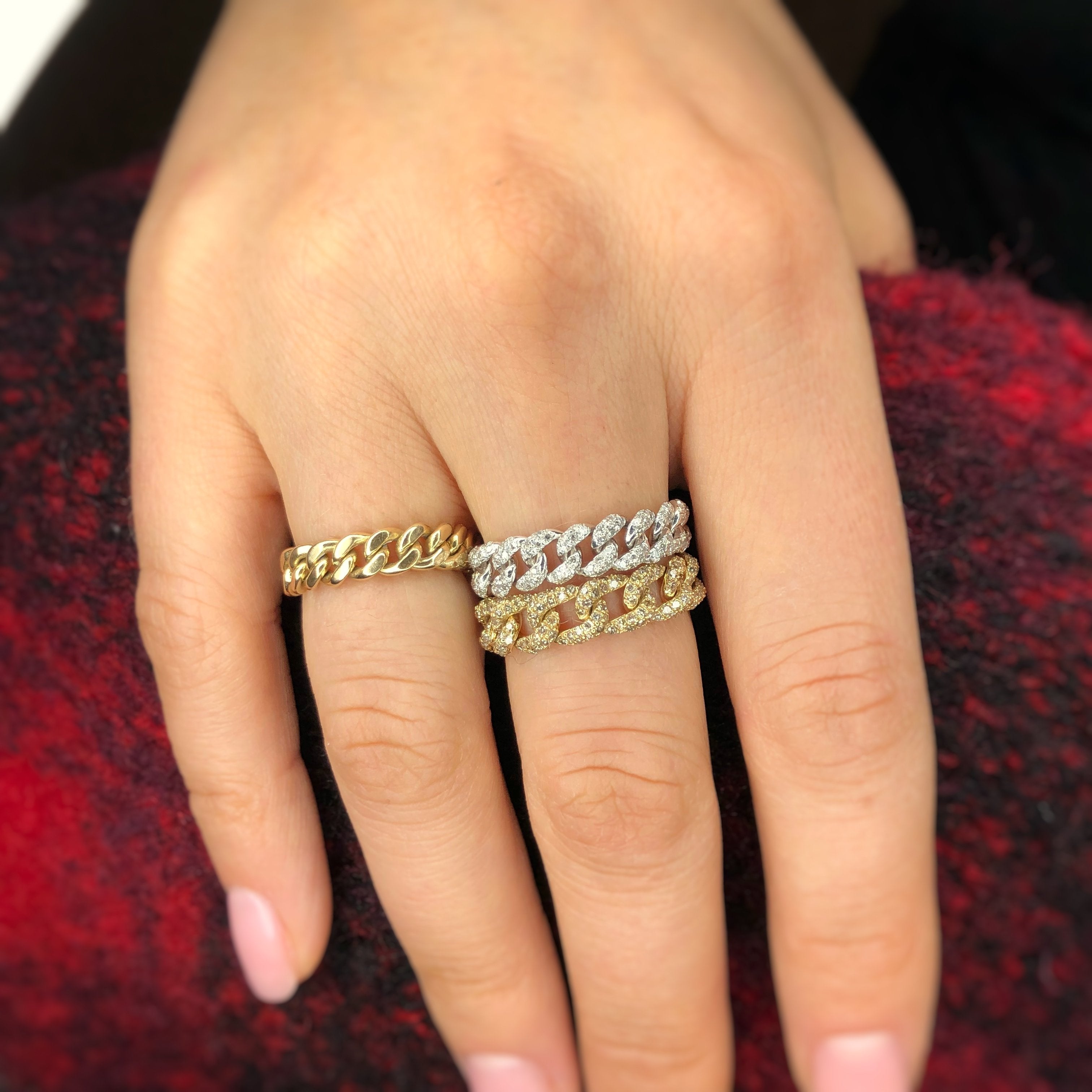 Solid Gold Chain Ring