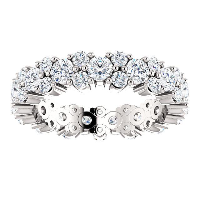 Round Diamond Cluster Eternity Band