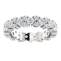 Round Diamond Cluster Eternity Band