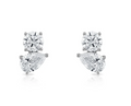 Toi et Moi Pear and Round Diamond Studs