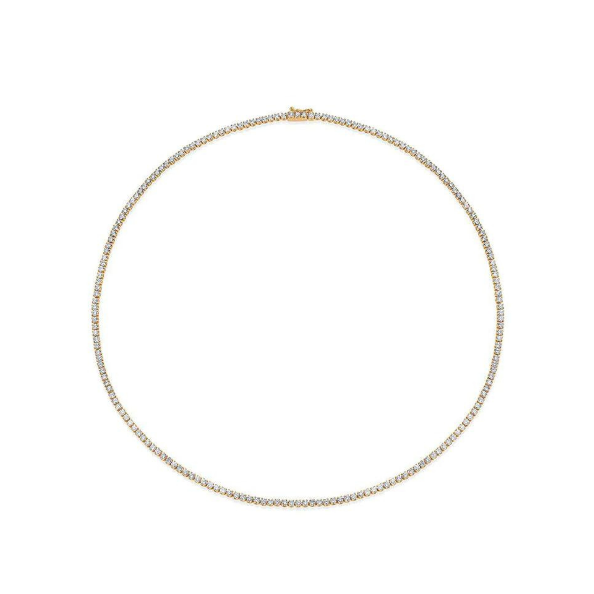 Petite Yellow Gold Tennis Necklace